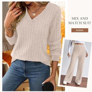 Rumia Loungewear Set Oatmeal Medium NEW